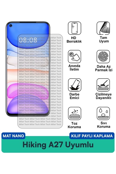 Milat Tech غطاء حماية للشاشة متوافق مع غطاء Hiking A27 Mat Nano، مقاوم للخدوش...