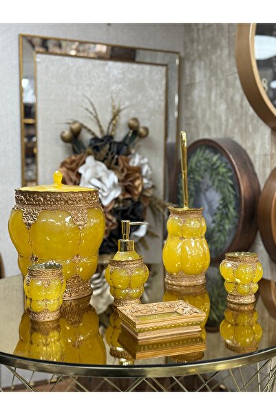 city gold 6 Parça Polyester Banyo Seti