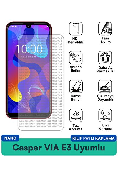 Milat Tech حافظة كاسبر VIA E3 نانو متوافقة مع واقي شاشة مضاد للصدمات وحساسية ...