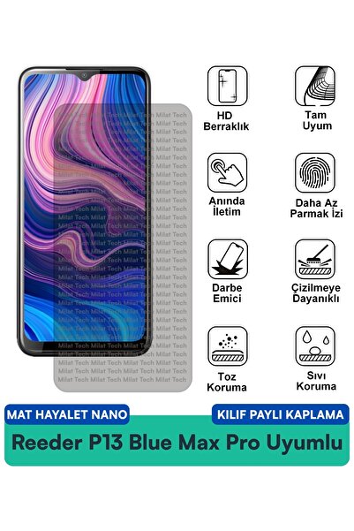 Milat Tech غطاء حماية Reeder P13 Blue Max Pro Mat Ghost Nano متوافق مع طبقة ح...