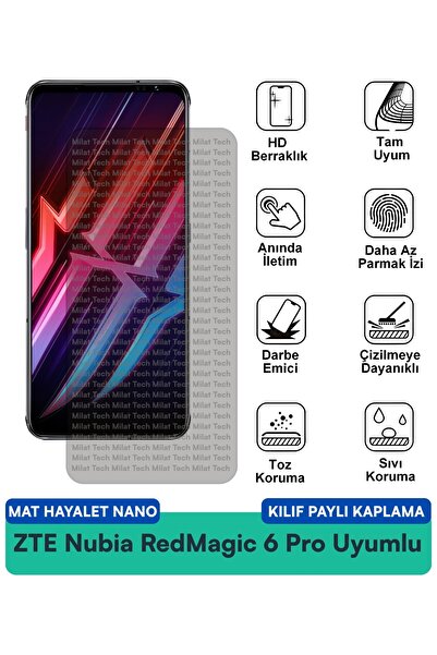 Milat Tech حافظة ZTE Nubia RedMagic 6 Pro Matte Ghost Nano متوافقة مع طبقة حم...