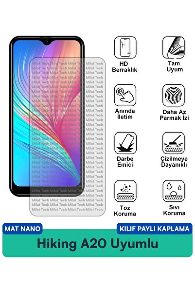 Milat Tech غطاء حماية شاشة متوافق مع هاتف Hiking A20 Mat Nano، صديق للعين، مق...