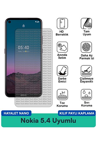 Milat Tech حافظة نوكيا 5.4 هايلايت نانو متوافقة مع طبقة حماية مقاومة للبقع وح...
