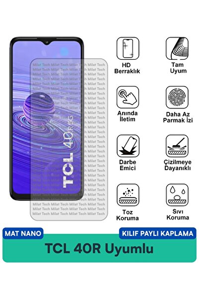 Milat Tech غطاء حماية TCL 40R متوافق مع طبقة حماية الشاشة، مقاوم للبقع، يقلل ...