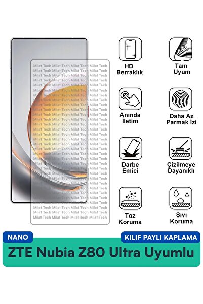 Milat Tech حافظة ZTE Nubia Z80 Ultra Nano متوافقة مع طبقة حماية الشاشة ومقاوم...