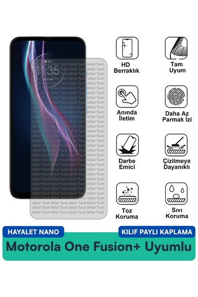 Milat Tech حافظة موتورولا ون فيوجن+ هايتل نانو متوافقة مع طبقة حماية الشاشة م...