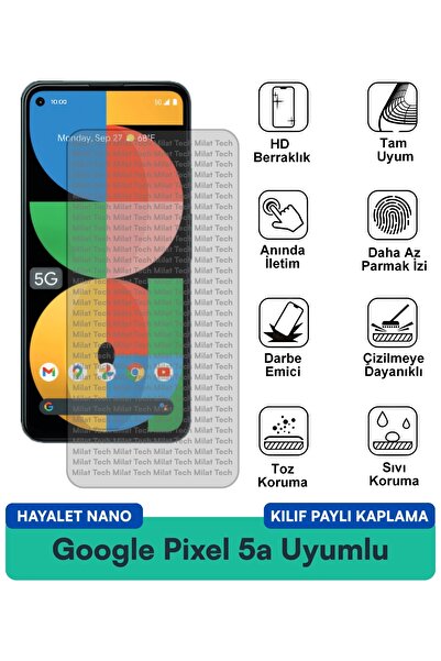Milat Tech حافظة Google Pixel 5a Ghost Nano متوافقة مع طبقة حماية مضادة للخدش...