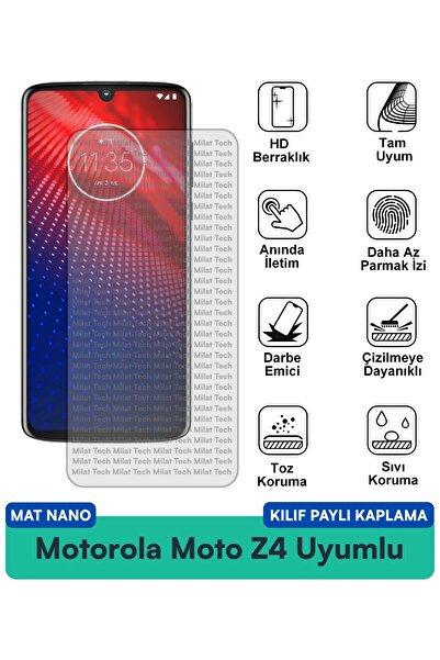 Milat Tech غطاء حماية نانو متوافق مع هاتف موتورولا موتو Z4، طبقة حماية للشاشة...