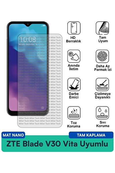 Milat Tech ZTE Blade V30 Vita Mat Nano Ekran Koruma Filmi Çizilmez Dayanıklı ...