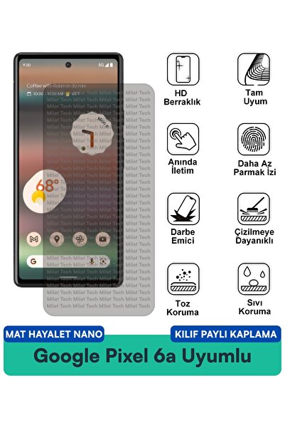 Milat Tech غطاء حماية نانو مات لهاتف جوجل بيكسل 6a متوافق مع طبقة حماية الشاش...