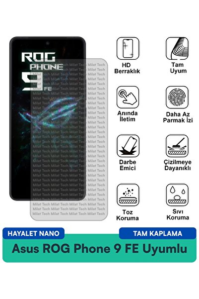 Milat Tech طبقة حماية للشاشة من Asus ROG Phone 9 FE Hayalet Nano مقاومة للخدو...