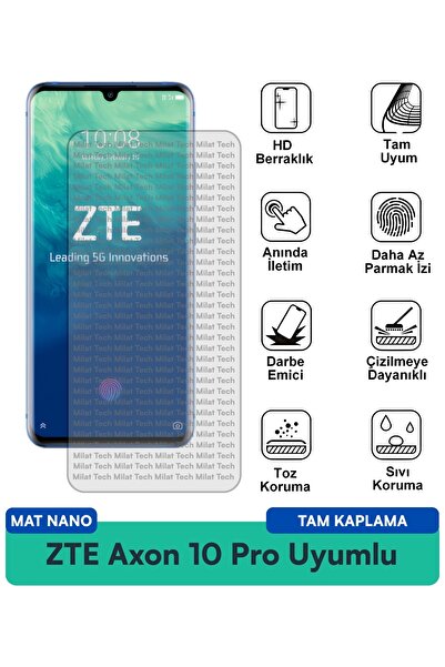 Milat Tech طبقة حماية للشاشة من ZTE Axon 10 Pro Mat Nano مقاومة للخدوش والصدمات