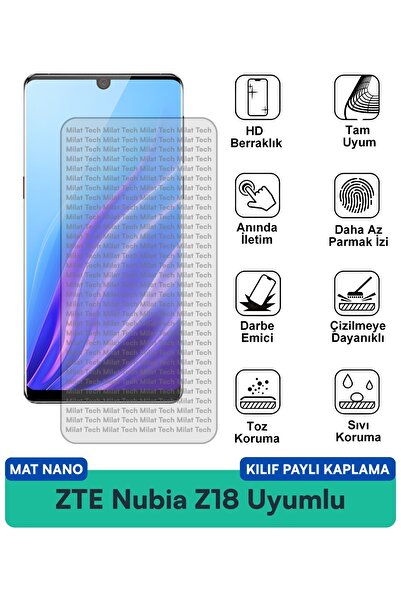 Milat Tech غطاء حماية نانو مطفي لهاتف ZTE Nubia Z18 مع فيلم حماية للشاشة متوا...