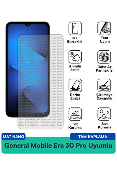 Milat Tech فيلم حماية الشاشة جنرال موبايل إيرا 30 برو مات نانو مقاوم للبقع وب...
