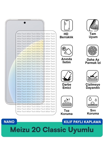 Milat Tech غطاء حماية شاشة متوافق مع هاتف Meizu 20 Nano مقاوم للخدوش والصدمات