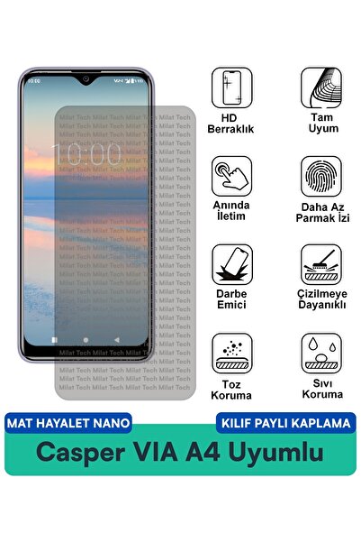 Milat Tech حافظة Casper VIA A4 Mat Ghost Nano متوافقة مع طبقة حماية الشاشة، م...