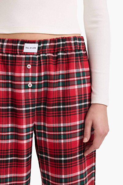 DeFacto Pantaloni de pijama din flanel cu carouri cu potrivire normală G1605AX25WN