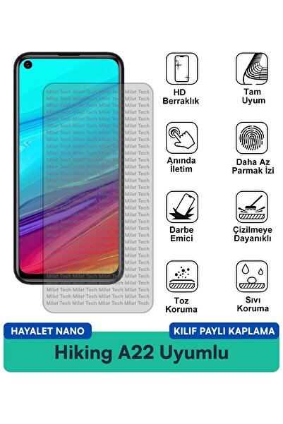 Milat Tech حافظة Hayalet Nano A22 للتنزه متوافقة مع طبقة حماية مقاومة للبقع و...