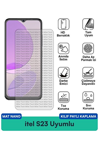 Milat Tech Itel s23 matte nano case compatible screen protection film stain r...