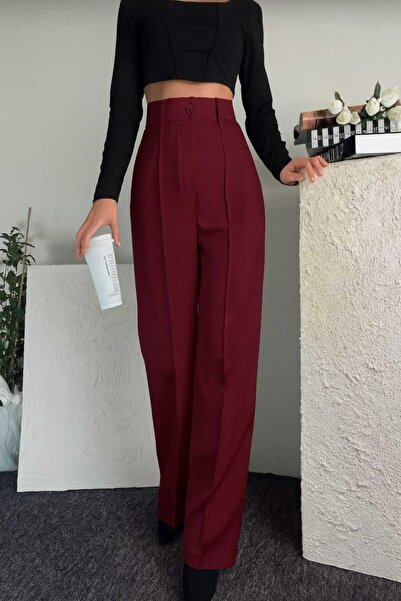 LAVA FASHION Γυναικείο παντελόνι Çimalı Slim Fit, φαρδύ κορδόνι, ψηλόμεσο, φαρδύ παντελόνι Palazzo