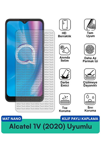 Milat Tech فيلم حماية للشاشة متوافق مع حافظة Alcatel 1V (2020) مات نانو مقاوم...