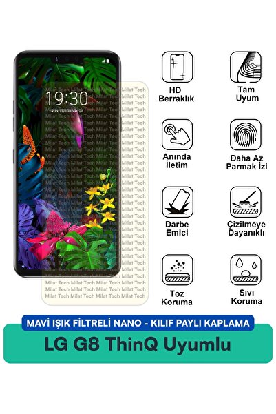 Milat Tech غطاء نانو متوافق مع هاتف LG G8 ThinQ مع فلتر الضوء الأزرق، طبقة حم...