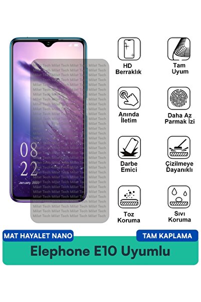Milat Tech فيلم حماية الشاشة Elephone E10 Mat Hayalet Nano يقلل من انعكاس الض...