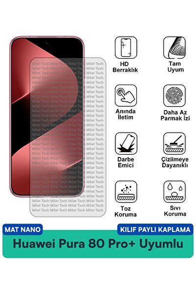 Milat Tech حافظة هواوي بورا 80 برو+ مات نانو متوافقة مع طبقة حماية الشاشة مقا...