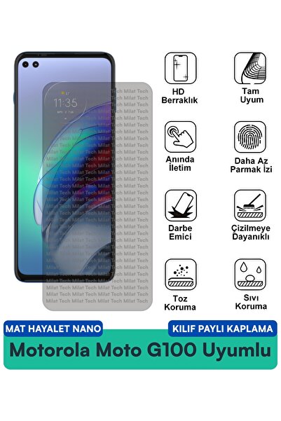 Milat Tech حافظة Motorola Moto G100 Matte Ghost Nano متوافقة مع طبقة حماية ال...