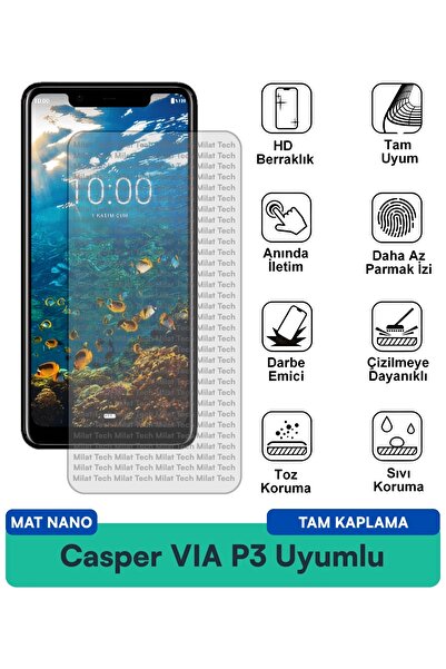 Milat Tech طبقة حماية شاشة كاسبر فيا بي 3 مات نانو مقاومة لبصمات الأصابع والب...