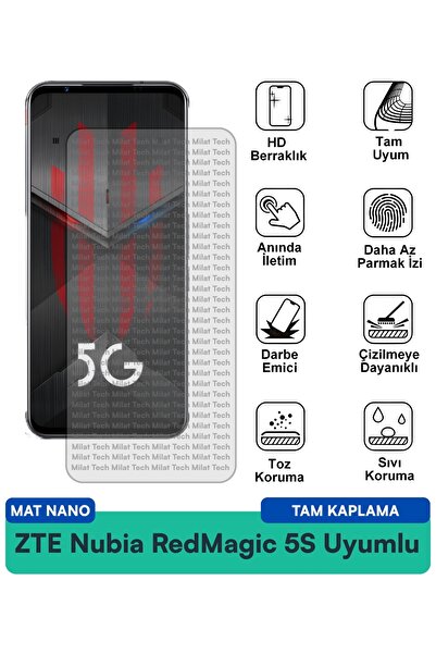 Milat Tech طبقة حماية للشاشة من ZTE Nubia RedMagic 5S Matte Nano طبقة عالية ا...