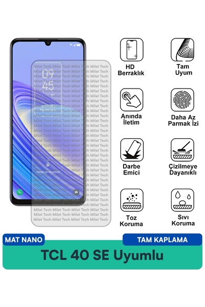 Milat Tech طبقة حماية للشاشة من TCL 40 SE Mat Nano مقاومة للخدوش والصدمات