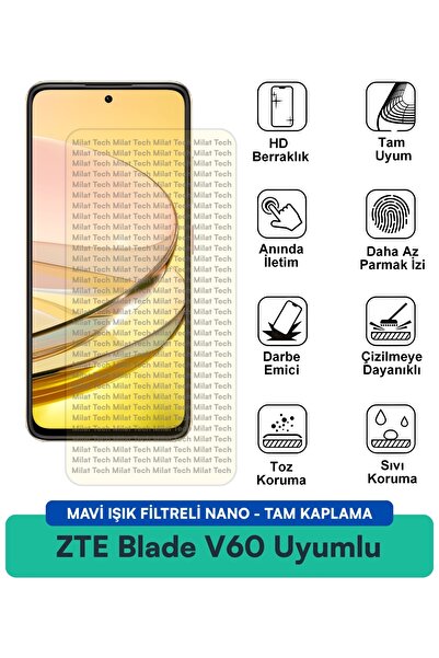 Milat Tech Zte Blade V60 Nano Screen Protection Film with Blue Light Filter, ...
