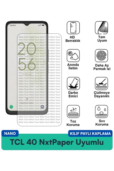 Milat Tech غطاء حماية شاشة متوافق مع TCL 40 NxtPaper Nano، شفاف للغاية ومقاوم...