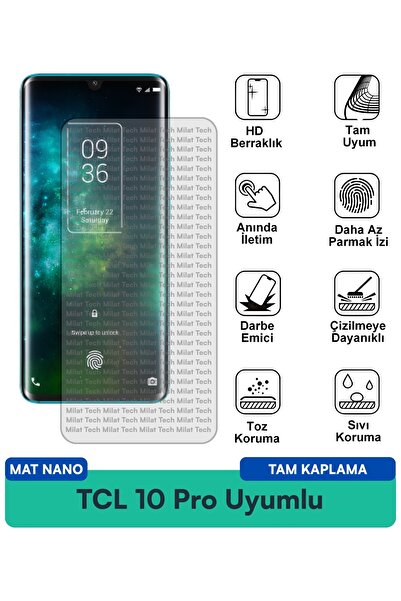 Milat Tech طبقة حماية للشاشة من TCL 10 Pro Matte Nano مقاومة للخدوش والصدمات