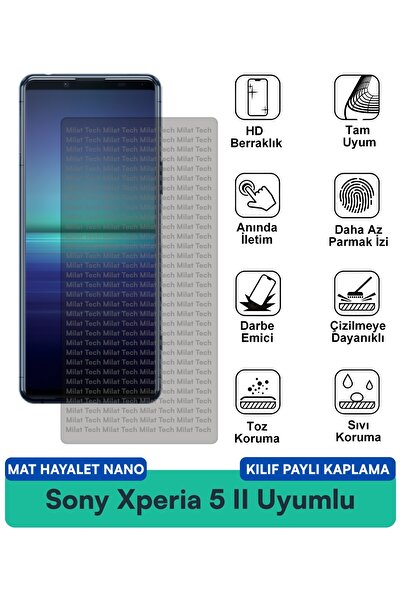 Milat Tech غطاء حماية نانو متوافق مع هاتف سوني إكسبيريا 5 II مات هايت، يقلل م...