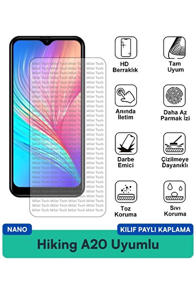 Milat Tech غطاء حماية شاشة متوافق مع هاتف Hiking A20 Nano، شفافية عالية وحساس...