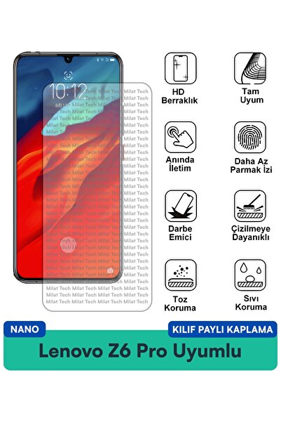 Milat Tech غطاء حماية شاشة متوافق مع هاتف Lenovo Z6 Pro Nano، حماية ضد الصدمات