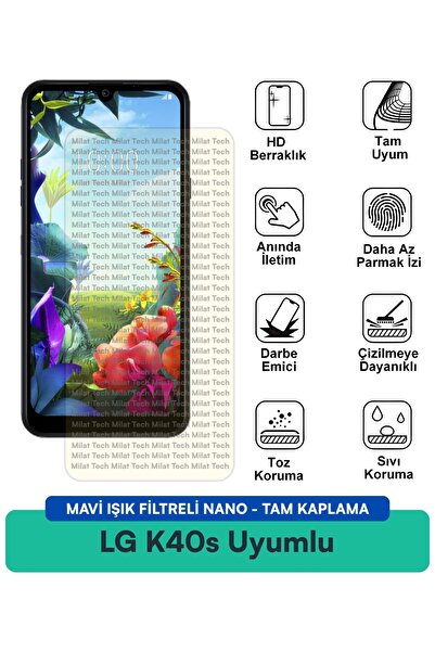 Milat Tech فيلم حماية شاشة نانو مزود بفلتر الضوء الأزرق من LG K40s مقاوم للخد...