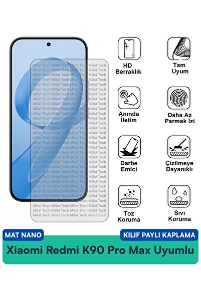 Milat Tech غطاء حماية نانو متوافق مع هاتف شاومي ريدمي كيه 90 برو ماكس مع طبقة...