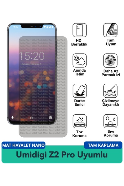 Milat Tech Umidigi Z2 Pro Mat Ghost Nano طبقة حماية للشاشة تحمي الخصوصية وتقل...