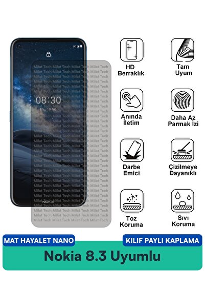 Milat Tech حافظة نوكيا 8.3 مات هايلايت نانو متوافقة مع طبقة حماية الشاشة ومقا...