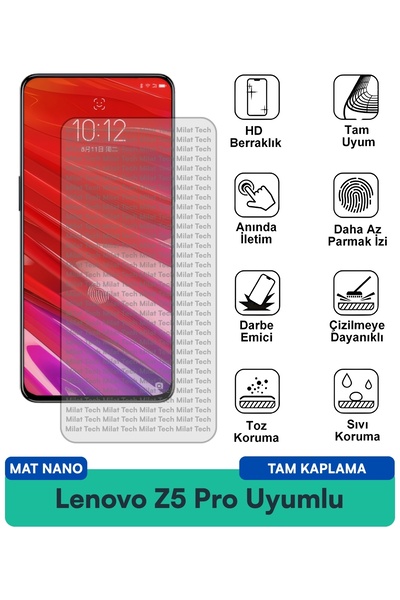 Milat Tech فيلم حماية الشاشة Lenovo Z5 Pro Mat Nano يقلل من إجهاد العين ومقاو...