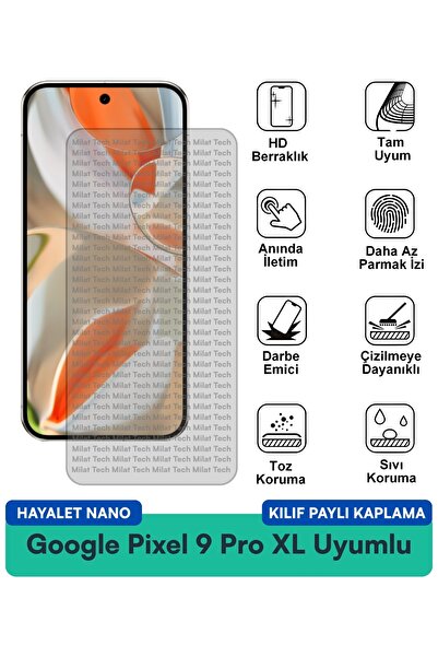 Milat Tech غطاء حماية نانو جوجل بيكسل 9 برو إكس إل هايتل متوافق مع طبقة حماية...
