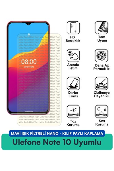 Milat Tech Ulefone Note 10 Blue Light Filter Nano Case Compatible Screen Prot...