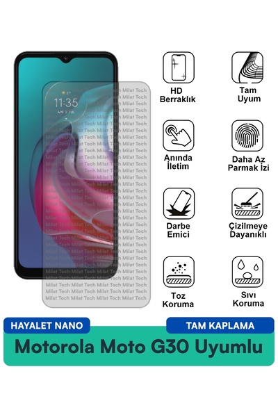 Milat Tech فيلم حماية الشاشة موتورولا موتو جي 30 جيست نانو مقاوم للخدوش والصدمات