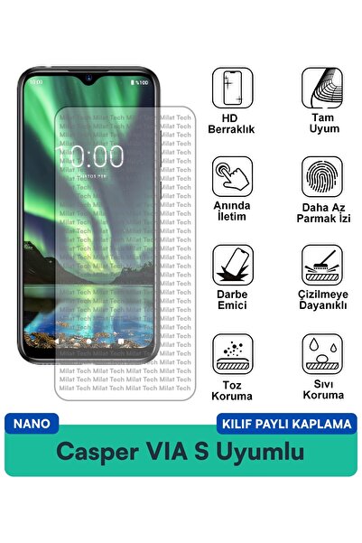Milat Tech فيلم حماية الشاشة المتوافق مع حافظة Casper VIA S Nano مقاوم للخدوش...