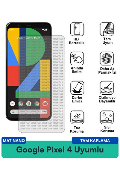Milat Tech طبقة حماية للشاشة من جوجل بيكسل 4 مات نانو مقاومة للخدوش والصدمات
