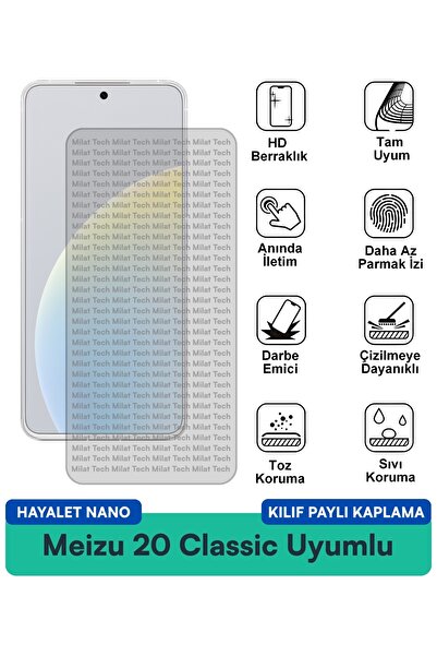 Milat Tech حافظة Meizu 20 Classic Ghost Nano متوافقة مع طبقة حماية مضادة للخد...