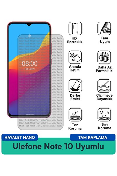 Milat Tech طبقة حماية للشاشة من Ulefone Note 10 Hayalet Nano مقاومة للخدوش وا...
